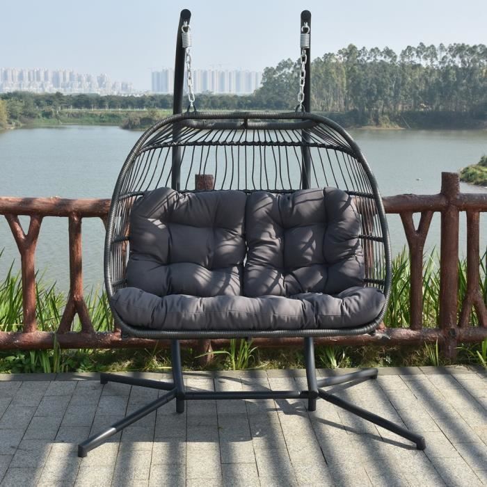 Balancelle De Jardin En Resine Tressee 2 Personne Fauteuil