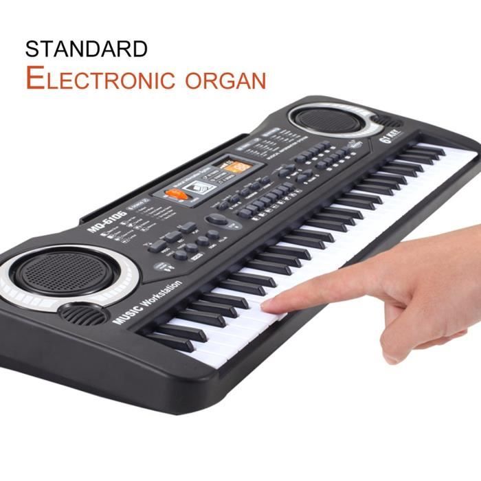 Synthetiseur electrique Clavier piano 61 touches avec microphone instrument  de musique d'enfants- US PLUG