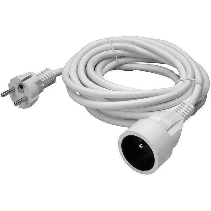 Rallonge 10/16A 3x1.5² 5m Blanc - Eur Ohm - 63012