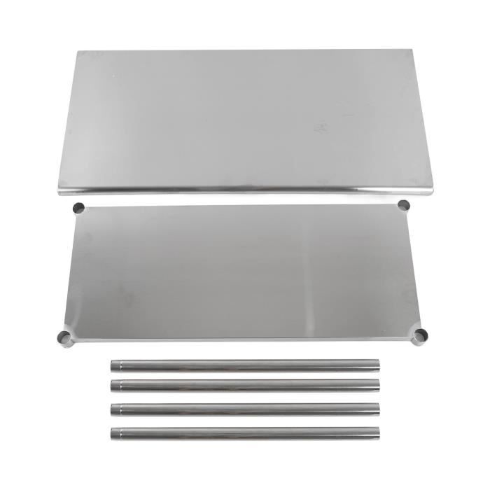 Table Inox De Travail 60x60x80 Cm - Plan De Préparation Cuisine Professionnelle, Acier Inoxydable, Stable, Facile à Nettoyer