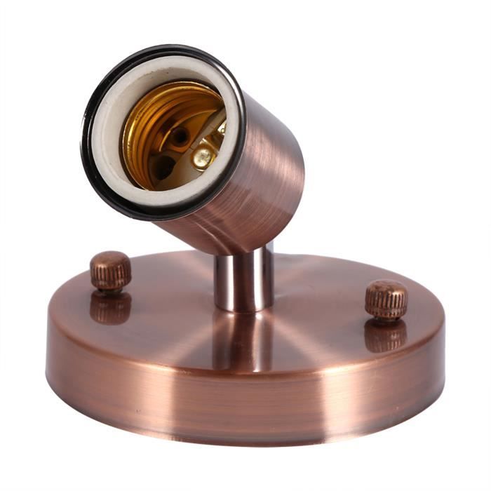 Qqmora Douille D'ampoule E27 Moderne Vintage Plafonnier Applique Murale Douille Douille 180° Rotation Rouge Bronze bricolage culot