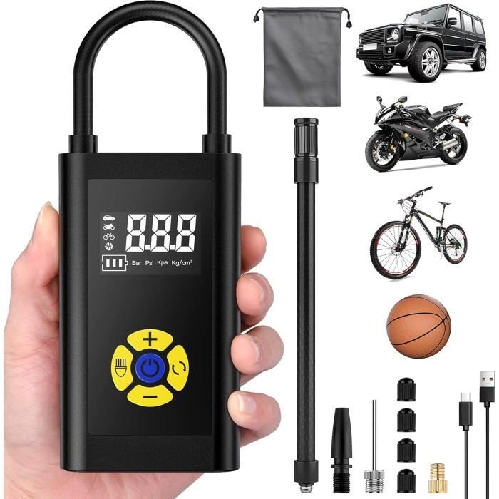 Compresseur à Air Portatif Rechargeable 4000 MAh - 150 PSI, écran LCD, 4 Modes Auto, Gonfleur Pneus Voiture, Vélo, Moto, Ballons