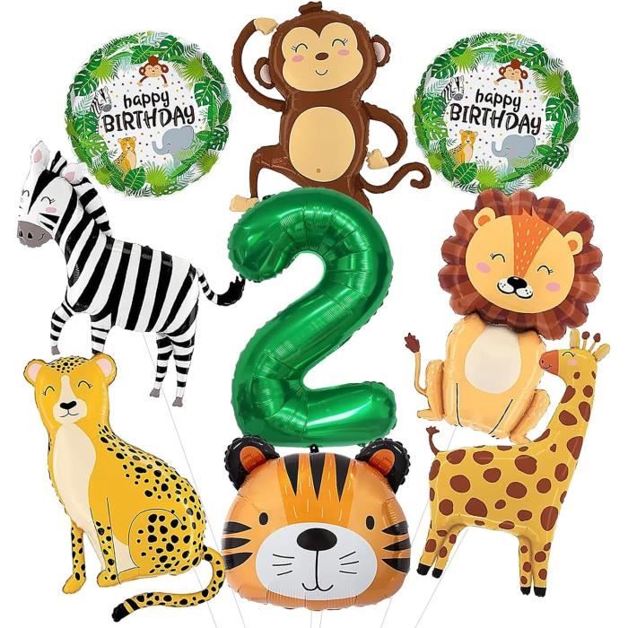 Lot De 16 Ballons Animaux En Aluminium - Crocodile, Tigre, Panda, Etc., Pour Décoration Anniversaire Thème Jungle/marin