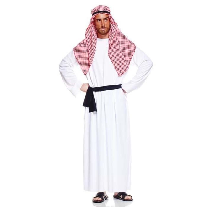 CHICTRY Déguisement Prince Arabe Homme Vest Ouvert Sultan Moyen-Orient Halloween Carnaval Jeu De Rôle Gilet Sans Manche S-3XL A Bleu Royal S