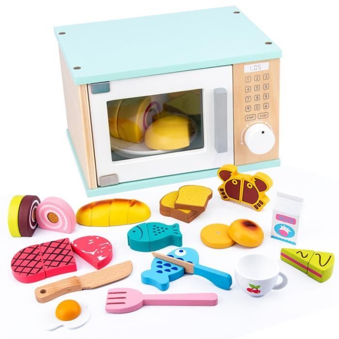 18 PièCes SéRies Simulation en Bois Four Micro-Onde Outil de Cuisson Jeu  MéLangeoir Cuisine le Jouet de Personnage - Cdiscount Jeux - Jouets