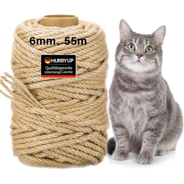 Corde De Sisal Naturel Pour Arbre à Chat - 2 Rouleaux De 50m (6mm), 100m Total, Pour Griffoir Et Bricolage - 2