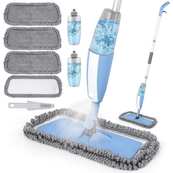 Balai Pulvérisateur Microfibre SDARISB Avec Réservoir - Lot De 6 Lingettes Incluses