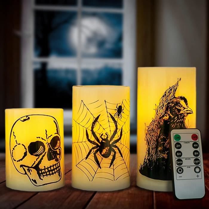 Topsics bougies coniques, Lot de 4 bougies noires en forme de larmes, Halloween l'ambiance bougie