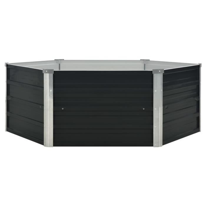 VidaXL Jardinière Surélevée Acier Galvanisé Anthracite 100 X 100 X 45 Cm
