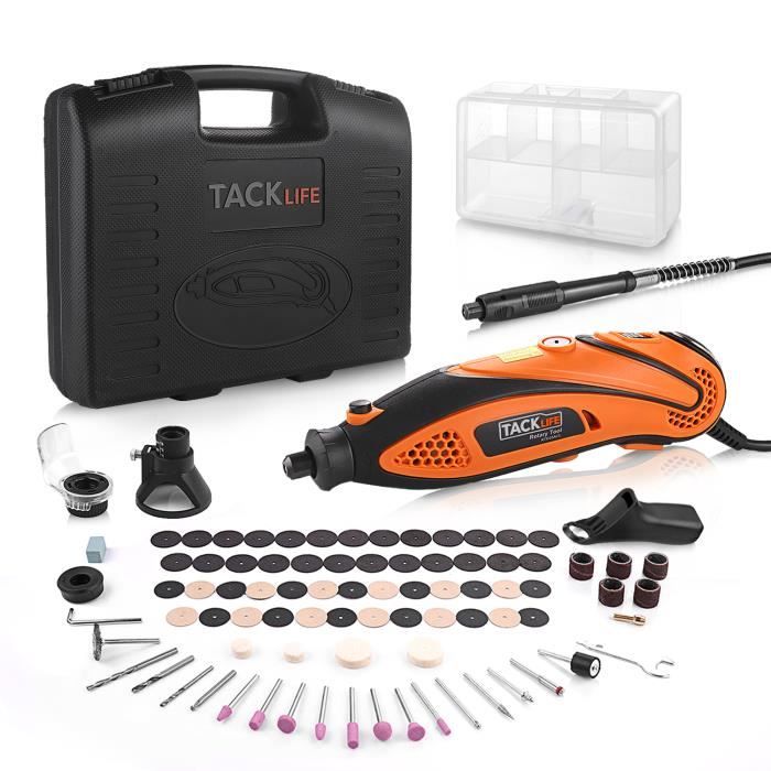 Outil Rotatif Electrique ENGINDOT - TACKLIFE - RTD35ACL - 135W - 80 Accessoires - 6 Vitesses Réglables