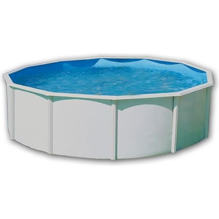 CANARIAS Piscine hors sol en acier circulaire / ronde 350 x 120 (Kit complet piscine, Filtre, Skimmer et échelle)