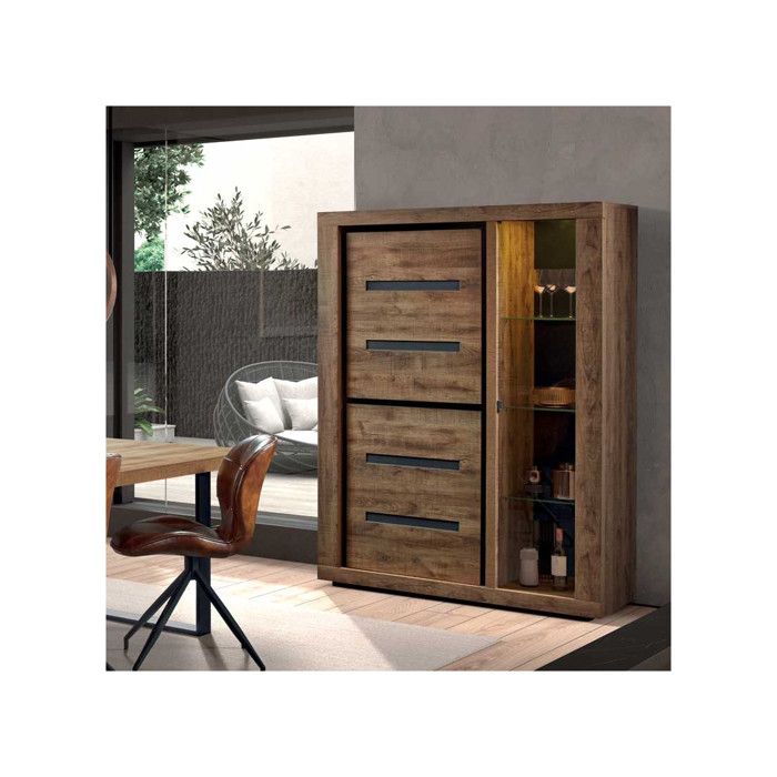 Meuble Rangement Vinyle Vintage Sweeek Népal 100x48x81,5 Cm - Style Scandinave