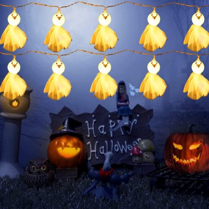 2 Guirlandes Halloween Papier - Bannière Citrouille Et Chauve-Souris, Décorations De Fête à Accrocher