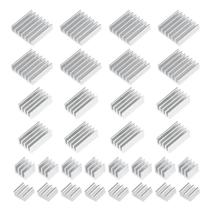 20 Dissipateurs Thermiques En Aluminium Pour Raspberry Pi 4 Model B - Adhésif Thermique Inclus