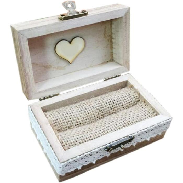 Boite Alliance Boîte à Alliances Double En Bois Vintage - Pour Mariage, Fiançailles Ou Cadeau Anniversaire Boite Alliance Mariage