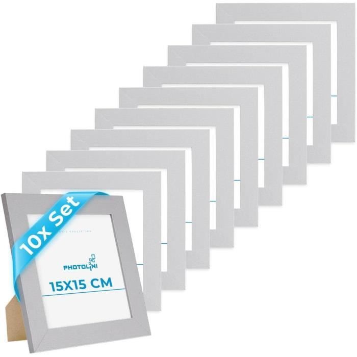 Cadre Photo Mural 15x20 cm / 20 x 15 cm Cadres Argent Moderne, 2.3 cm de Largeur, Cadre en Bois