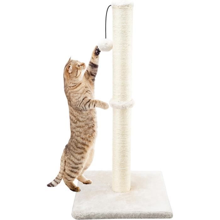 Intirilife Griffoir Arbre à Chat Gris 185 Cm – Stable Avec Grottes, Pompons Et Plates-Formes – Coussinets Sisal