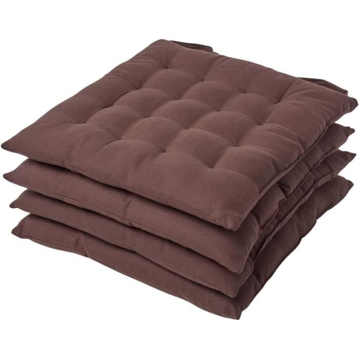Hixingo Lot De 4 Coussins De Chaise - Velours Cristal 40x40cm - Lavables Et Confortables - Pour Intérieur Et Extérieur