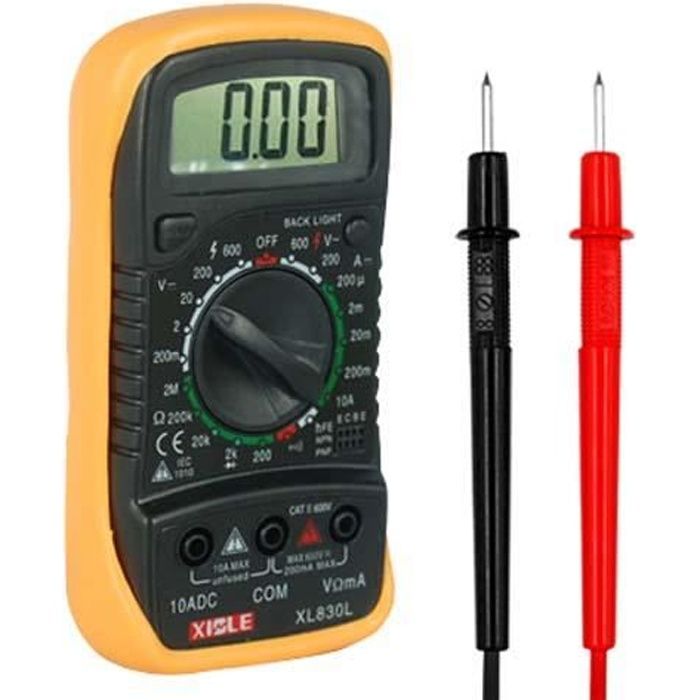 TRIXES Multimètre numérique, voltmètre ampèremètre CA CC ohmmètre connectivité 19 gammes