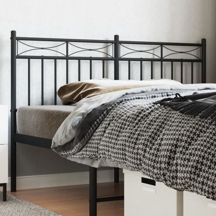 Tête de lit en tissu chenille noir, 160 cm Elowa | Maisons du Monde