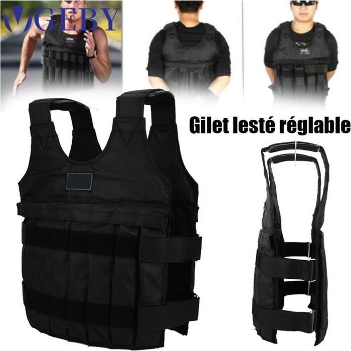 Gilet lesté réglable de 25kg Poids gilets pour Poids Entrainement