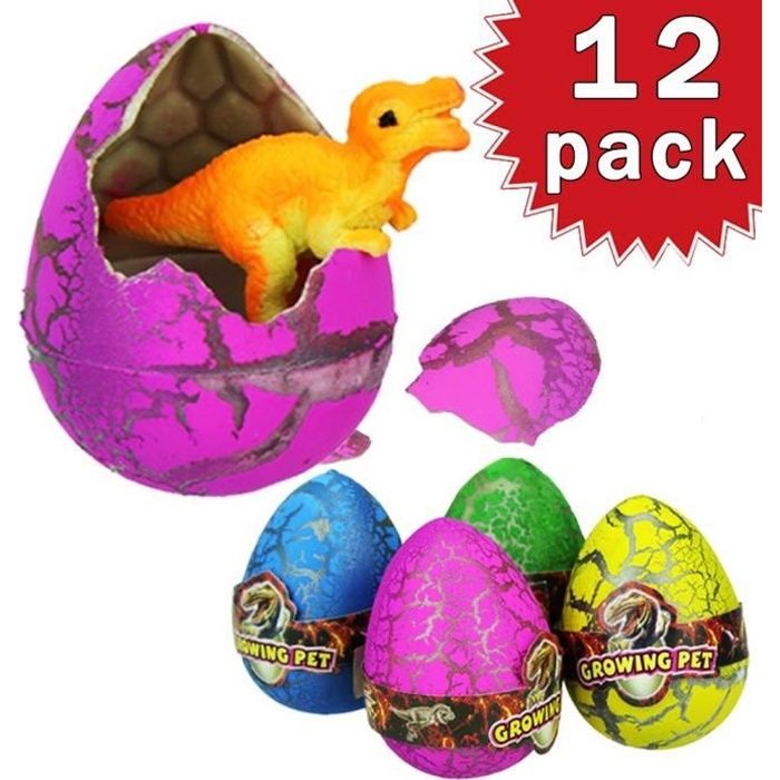 Lot de 12 Oeufs Dinosaure Dragon éclosion Dino poour Pâques dans l'eau  Magique Enfant Jouet Jeux Educatif Jouet pour Noël Tous@M125 - Cdiscount  Jeux - Jouets