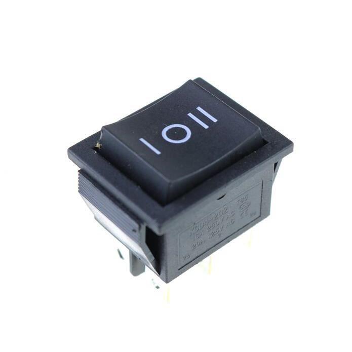Interrupteur à Bascule DPDT 6 Broches Noir - Pour Circuits électriques, Montage Facile