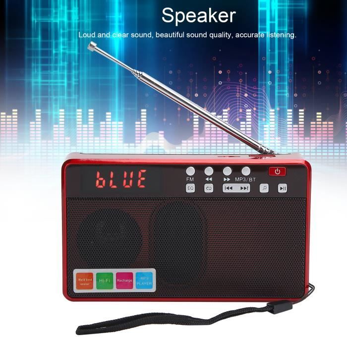 HURRISE Haut-parleur radio Radio FM , Radio Antenne, Radio Portable Fm87.5108 MHz, Antenne Rotative à 360 son cassette