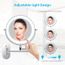 Miroir Maquillage LED HIMRY 21,5cm - Grossissant X10, Pivotant 360°, Mural Ou Pliable
