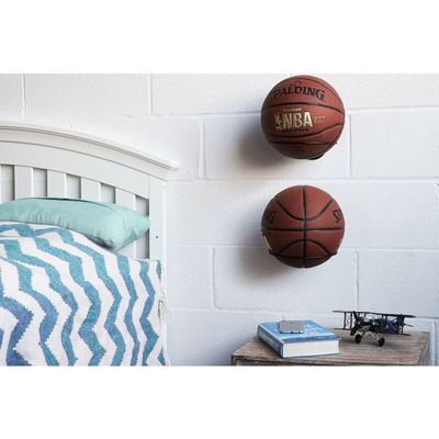 Support De Ballon De Basket-ball Mural En Abs, Support De Rangement Pour Basket Ball Organisateur D Affichage Decoration Murale Pour Football Volley Ball Football Noir