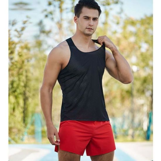 Débardeur Maille Ajourée Homme IEFIEL - Maillot Muscle Gym Fitness Tank Top M-XL