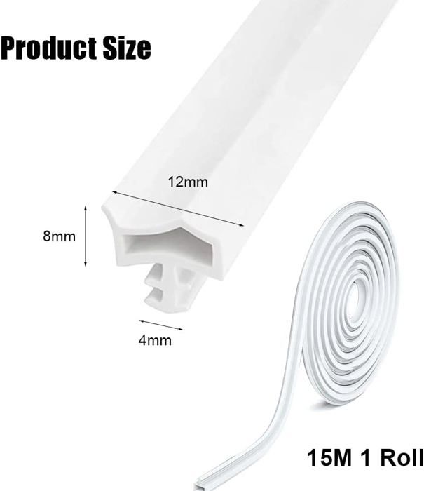 Joint de porte PVC blanc coupefroid ép.12 mm (rainure 4×7×12 mm — free download