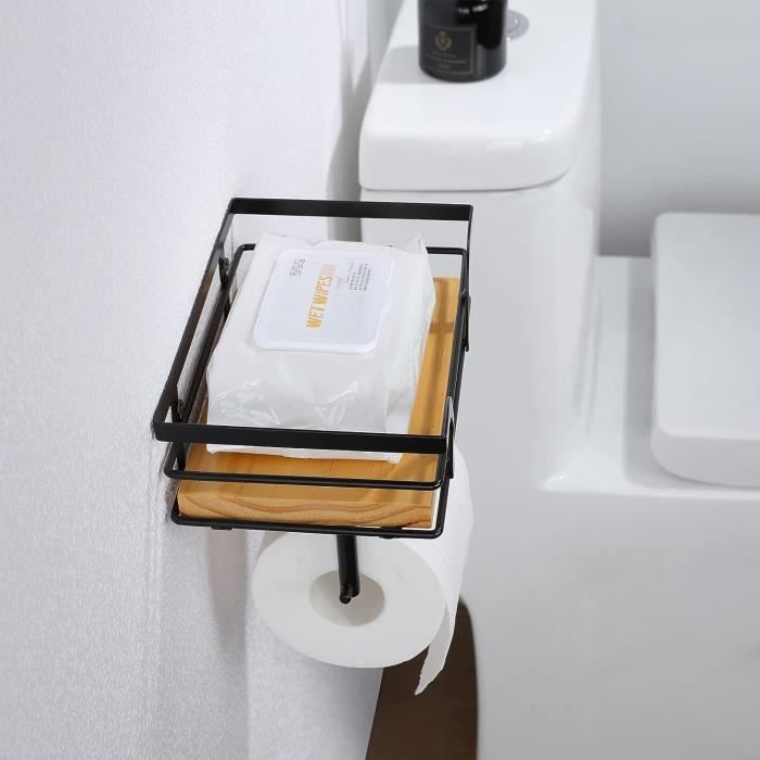 Porte Rouleau de Papier Toilette avec Boîte à Lingettes Humides, Jetable  Distributeur de Lingettes Support Mural Rangement pour Sal - Cdiscount Au  quotidien