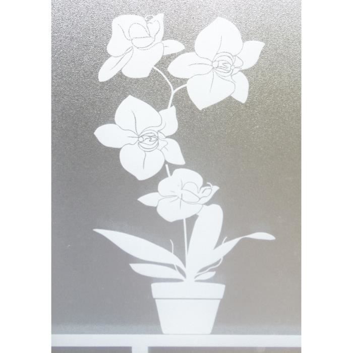 Film pour vitre,Film décoratif pour fenêtre, fleurs d'orchidées