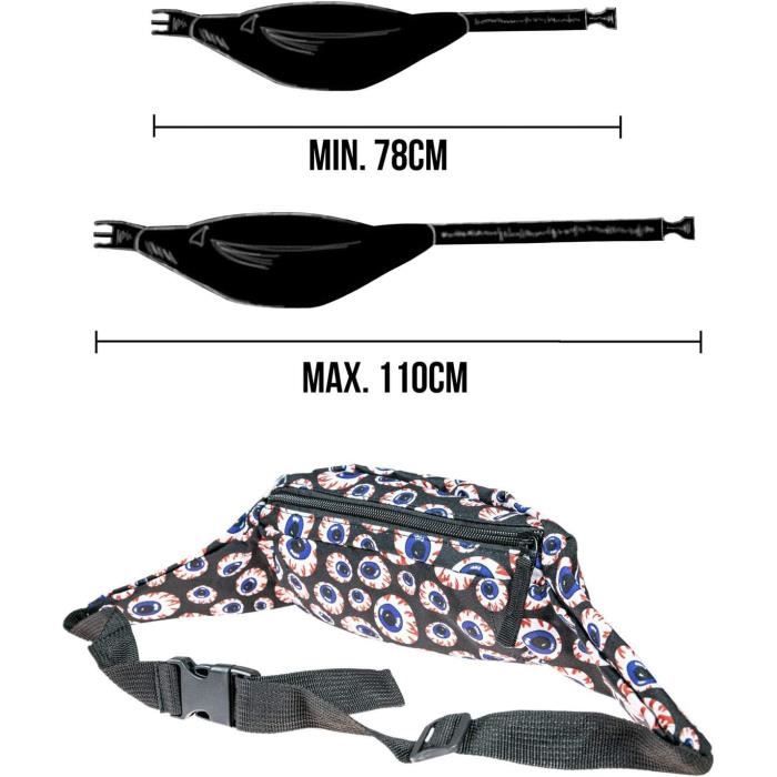 TAEKU Sac Banane Unisexe – Nylon Recyclé, 23x5x14 Cm, 2L, Imperméable, Sangle Réglable 81-130 Cm – Motif Léopard