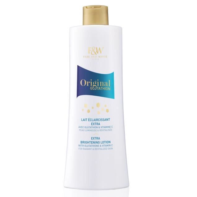 lait eclaircissant glutathione Lait éclaircissant - FAIR & WHITE - Extra Original - 500 ml - Sans parabène  - Mixte