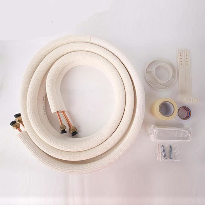 Tubes Cuivre Climatisation Gaz R410a Kit Tubes Cuivre Pré-isolés Climatisation Split - 1/4'' 1/2'' - 2m Pour R32, R410A, R407C Climatisation à Gaz Liaison Frigorifique 1/4 3/8 10m - 10