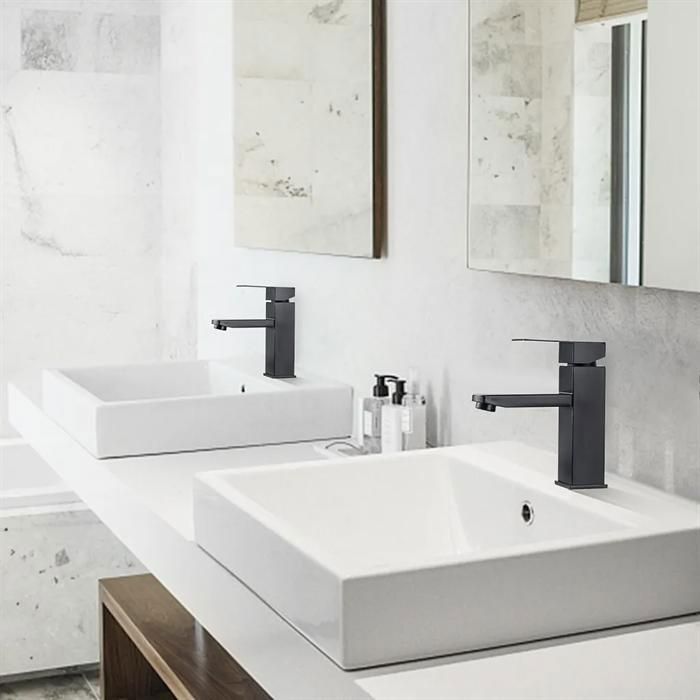 Robinet Lavabo Salle De Bain Noir - Mitigeur Monocommande Acier Inoxydable - Économie D'Eau 30%