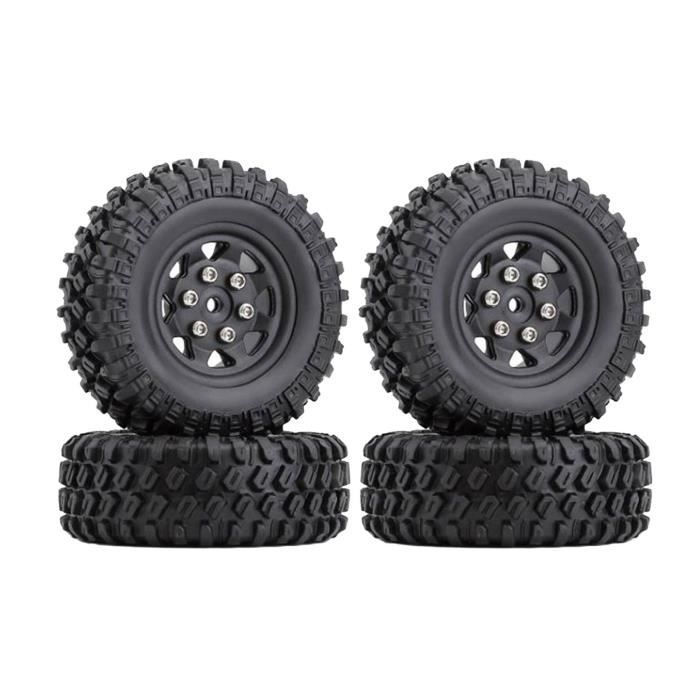 XUNJIAJIE Lot de 4 pneus en caoutchouc avec insert en mousse pour voiture 1/10e RC Crawler axiale SCX10, TRX4, SCX10-II, D90 4,8 cm 112 mm XUNJIAJIE Lot de 4 pneus en caoutchouc avec insert en mousse pour voiture 1/10e RC Crawler axiale SCX10, TRX4, SCX10-II, D90 4,8 cm 112 mm