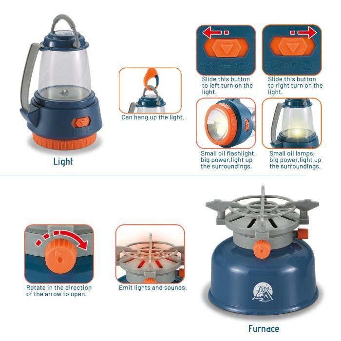 Kit de Camping pour Enfants - MARSEE - 29 Pièces - Tente Pop Up et Jumelles - Sport