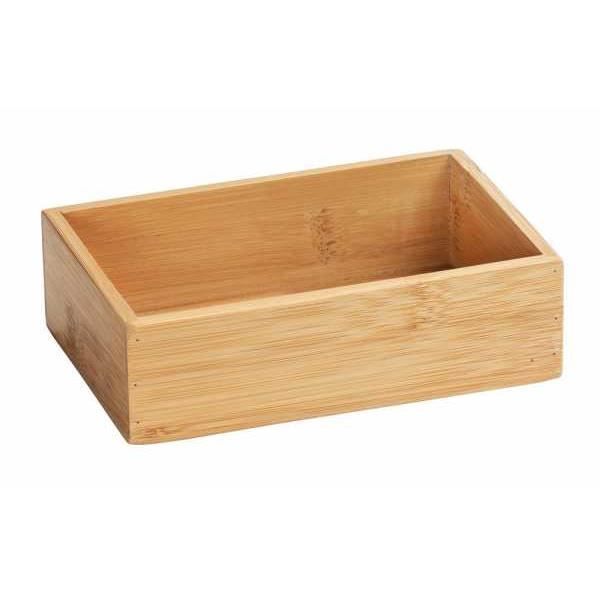 WENKO Boîte avec couvercle en bambou Terra - Boîte de rangement, panier de  salle de bain Capacité: 1.05 l, Bambou, 24 x 6 x 10 cm, naturel