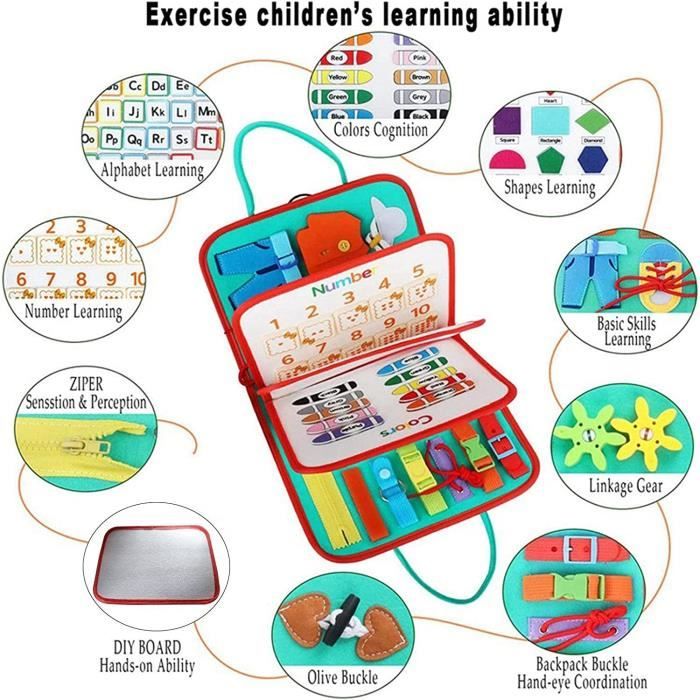 Jouet éducatif - AMOUNE - Busy Board Montessori - Blanc - 3 ans et plus - Activités ludiques - Jeux - Jouets
