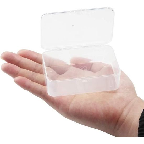 Petite Boite de Rangement Plastique (9 Couleurs) - 6,13 x 5,3 x 4,5 cm -  Mini Boite Rangement Plastique avec Couvercle Clipsab[365] - Cdiscount  Maison
