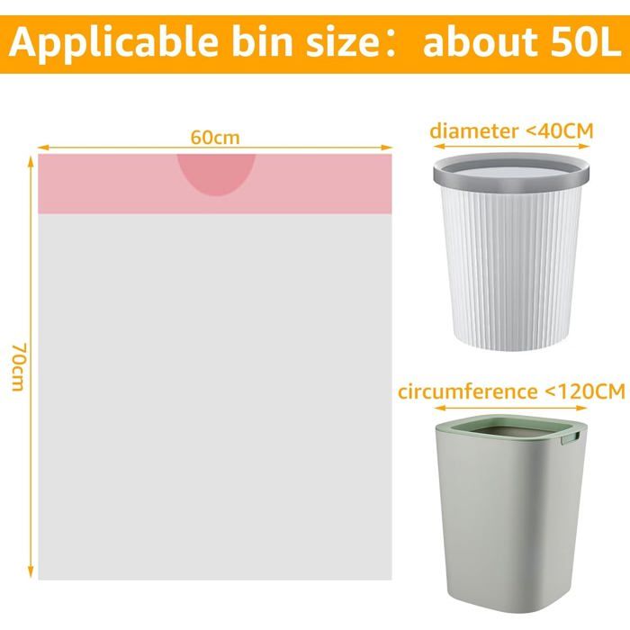 100 Litres Sac Poubelle 50 Litres Dimensions Lot De 100 Sacs - Main Image