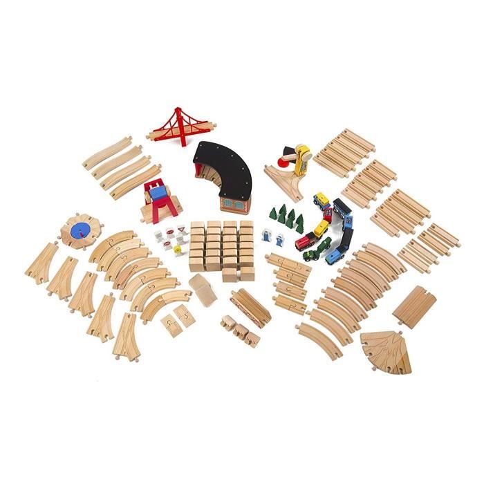 Circuit en bois de Chemin De Fer MELISSA DOUG 132 pieces 10701 Cdiscount Jeux Jouets