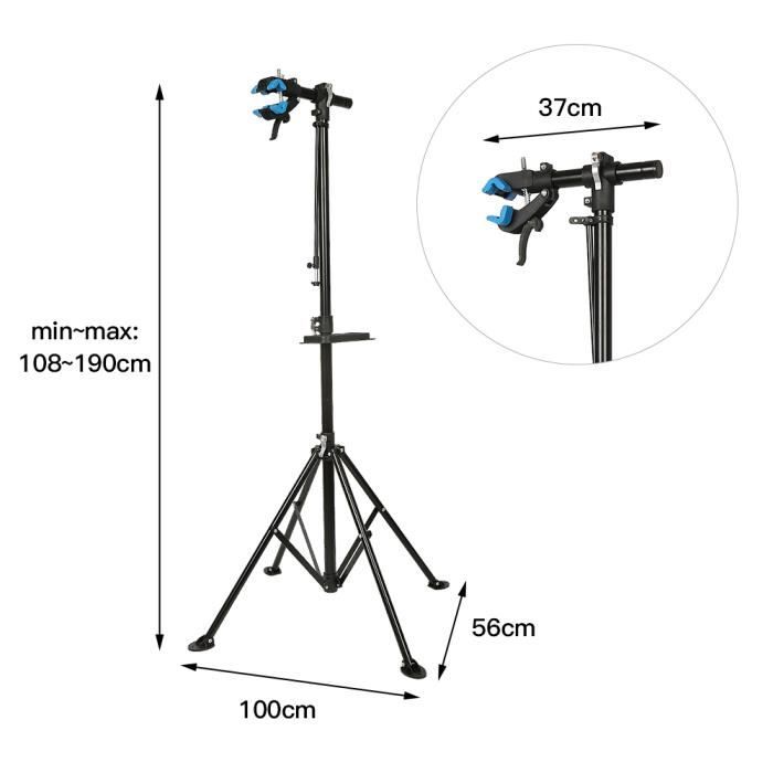Decopatent® Support de montage Vélo - Rotatif à 360° - Réglable - Plateau à outils