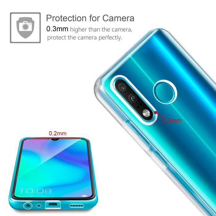 Pack Protection Huawei P10/P20/P30 Lite/P40 Pro - Coque Silicone + Verre Trempé - Transparent