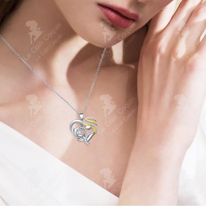 Ensemble Bijoux Délicats Pour Femmes - Collier Réglable Cœur Et Chaîne Maillons, Plaqué Or 14K, Cadeau Mariage Ou Anniversaire