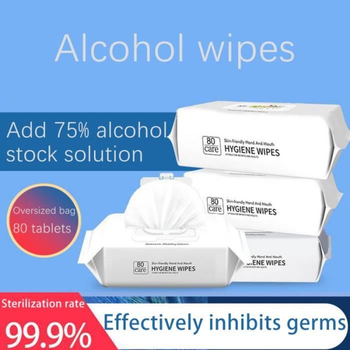 Lingettes Nettoyantes pour les ains, Lingettes Huides Sèches de Type