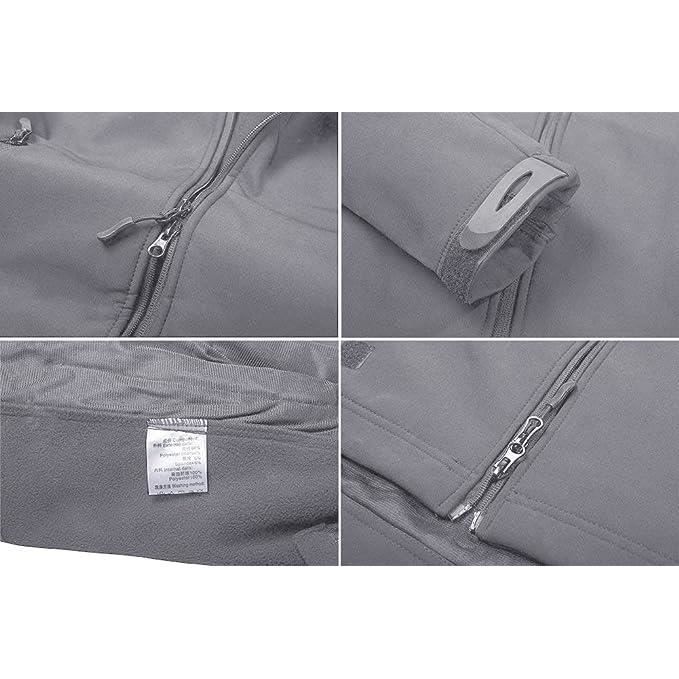 Veste Softshell Imperm able Militaire Homme avec Capuche et
